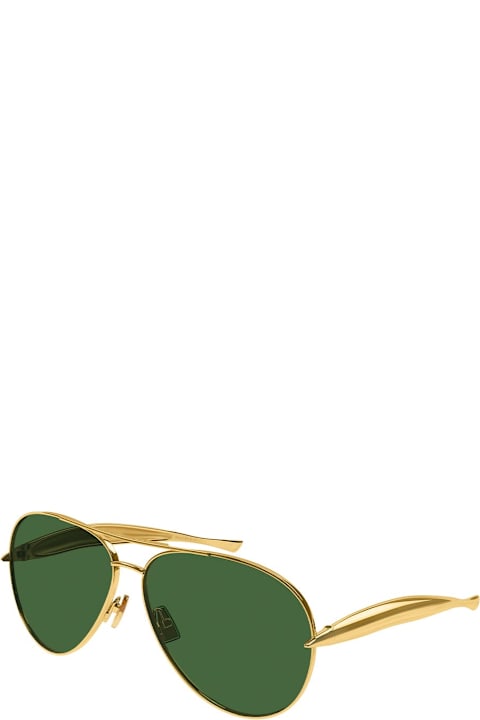 Homeware Bottega Veneta Eyewear Bv1305s-001 - Gold / Green Lens Sunglasses