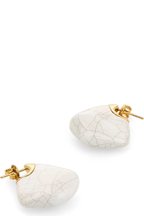Bottega Veneta Jewelry for Women Bottega Veneta Ceramic And Silver Small Finn Earrings