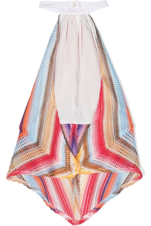 Topwear for Girls Missoni Kids Multicoloured Striped Knit Halter Neck Top