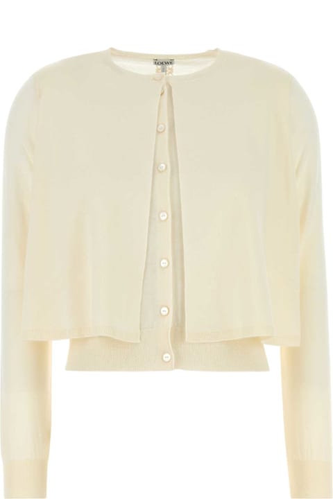 Loewe for Women Loewe Cream Wool Cardigan