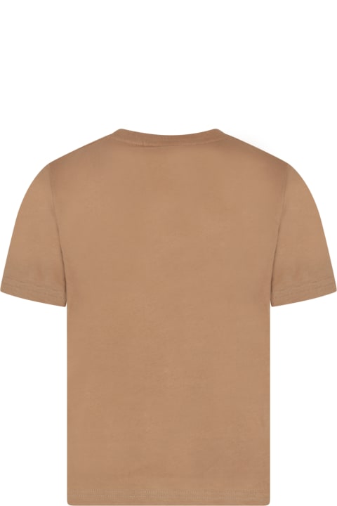 Brown T-shirt For Boy With Logo