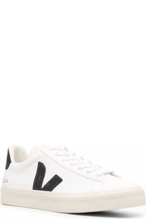 Sneakers for Women Veja Woman's Campo White And Black Vegan Leather Sneakers