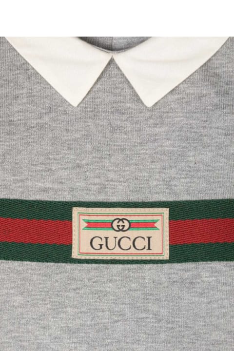 خصم على رُضع بنات Gucci Grey Jumpsuit And Hat Set In Cotton Baby