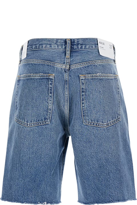 Homeware AGOLDE Blue Five-pocket Shorts With Button Closure In Denim Woman
