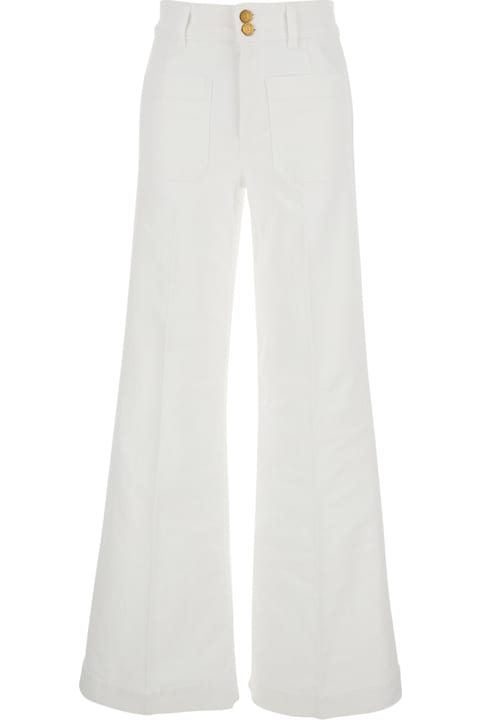 The Seafarer for Men The Seafarer 'jane' White Pants With Patch Pockets On The Front And Logo Patch On The Back In Cotton Woman