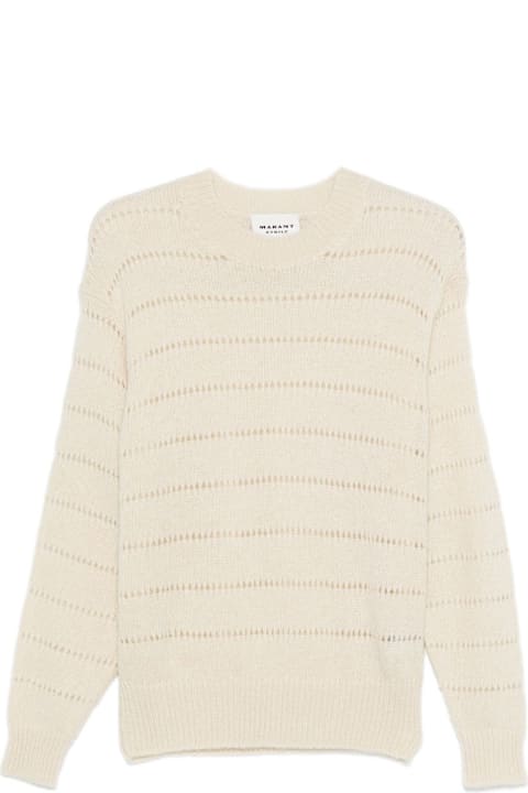 Homeware Marant Étoile Marant Etoile Ecru Horizontally Striped Open-knit Sweater