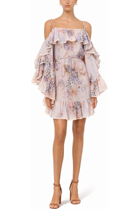 インテリア Zimmermann Mini Dress With Ruffles "cascadian"