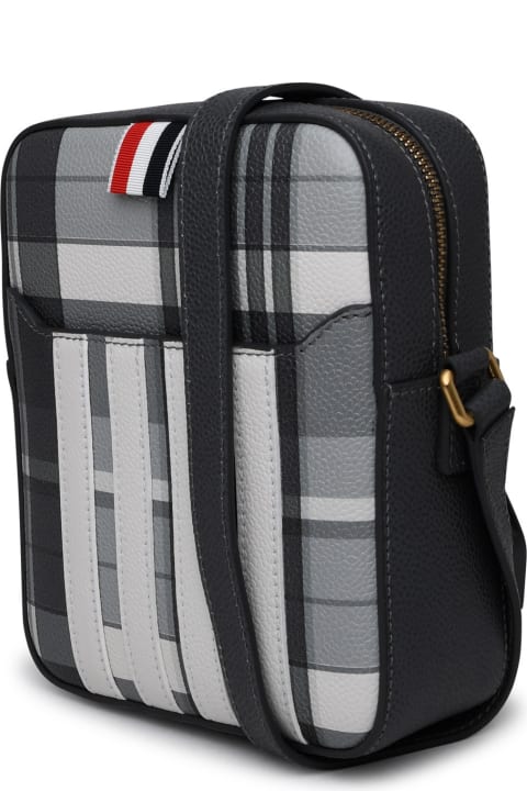 Thom Browne Shoulder Bags for Men Thom Browne Gray Leather Crossbody Bag