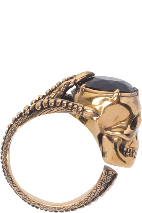 ウィメンズ Alexander McQueenのリング Alexander McQueen Skull Embellished Ring
