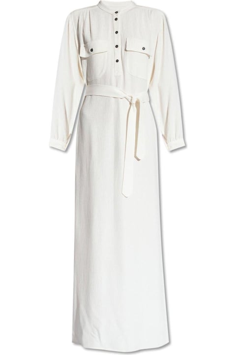 A.P.C. for Women A.P.C. Marla Crinkled Belted Maxi Shirt Dress