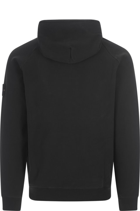 Fashion for Men Stone Island Black Sweatshirt With Lined Hoodie