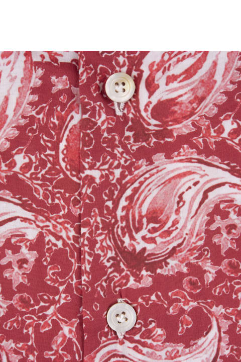 Kiton for Men Kiton Red Classic Shirt With Cashmere Print