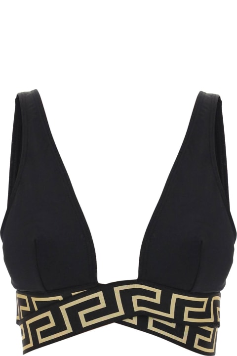 Versace Swimwear for Women Versace Bikini Top With Greca Bands