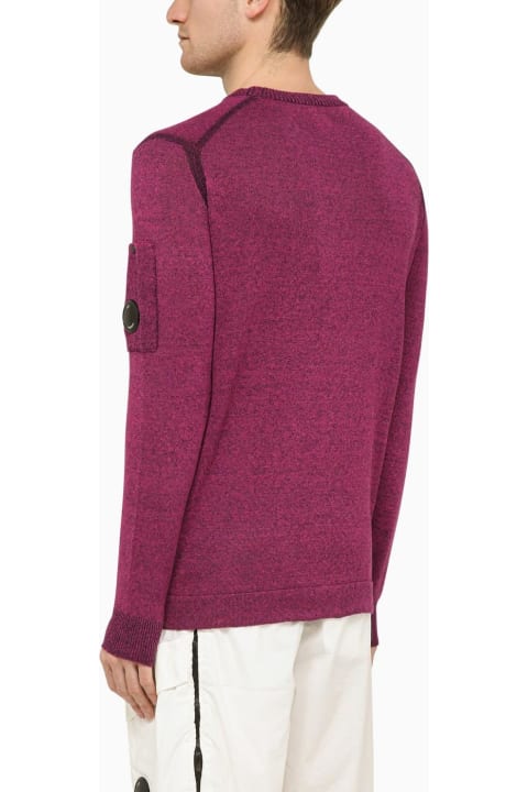メンズ C.P. Companyのニットウェア C.P. Company Red Linen-blend Crew-neck Sweater