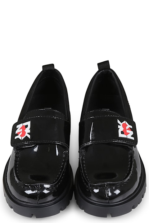 DKNY Shoes for Girls DKNY Black Loafers For Girl With Logo