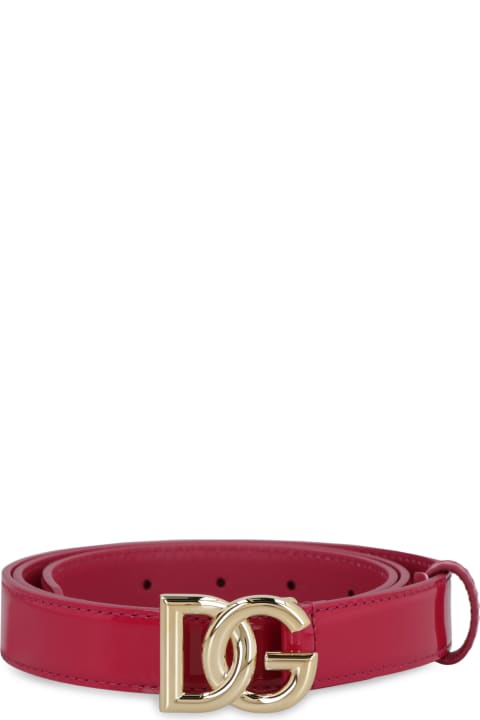 Dolce & Gabbana Belts for Women Dolce & Gabbana Dg Buckle Patent Leather Belt