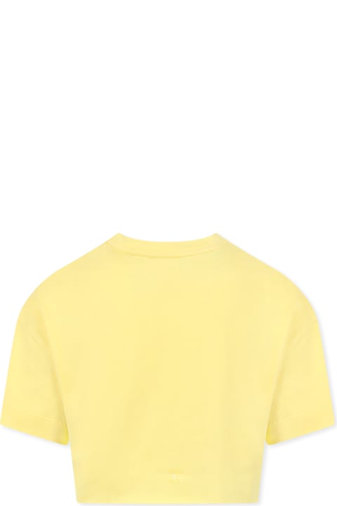 Givenchy for Girls Givenchy Yellow Crop T-shirt For Girl With Logo