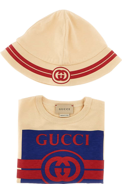Gucci Bodysuits & Sets for Baby Girls Gucci Baby Set Bib + Cap