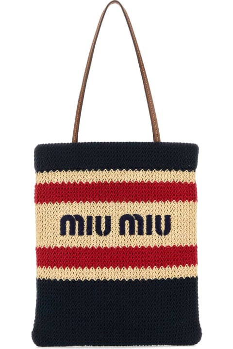 Miu Miu Totes for Women Miu Miu Multicolor Crochet Shopping Bag