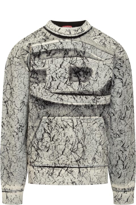 メンズ Dieselのフリース＆ラウンジウェア Diesel Sweatshirt With Cracked Effect