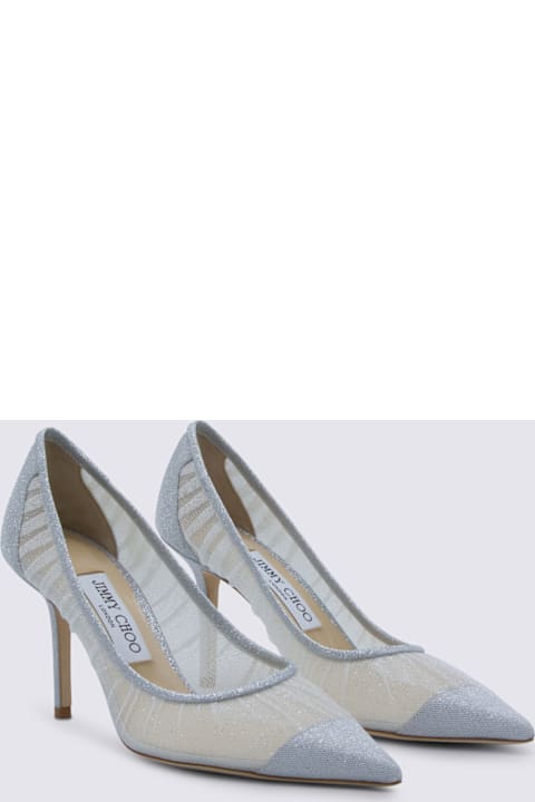 Jimmy Choo Ivory And Silver Mesh Love Pumps