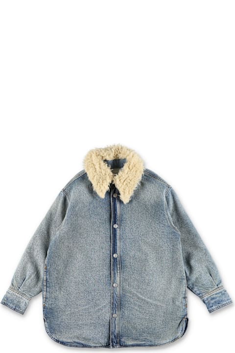 MM6 Maison Margiela Coats & Jackets for Girls MM6 Maison Margiela Kid - Shearling-collar Denim Shirt Jacket