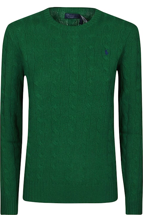 Homeware Polo Ralph Lauren Green Wool And Cashmere Braided Sweater