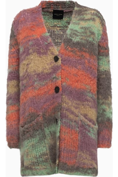 Roberto Collina Cardigan In Multicolored Wool Blend