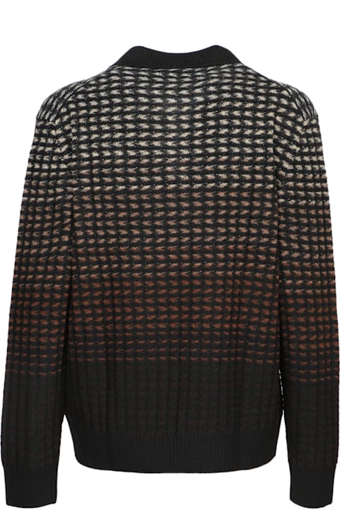 Missoni Clothing for Men Missoni Open Bouclã© Gradient Brown Polo Shirt
