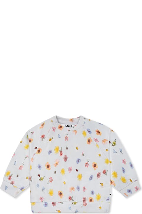 Homeware Molo Light Blue Sweatshirt For Baby Girl With Smiley