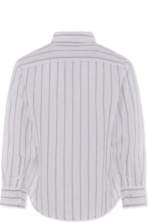 Eleventy for Boys Eleventy Light Blue Shirt For Boy With Logo
