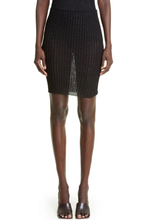 A. Roege Hove Clothing for Women A. Roege Hove Emma Ribbed Knit Metallic Mini Skirt