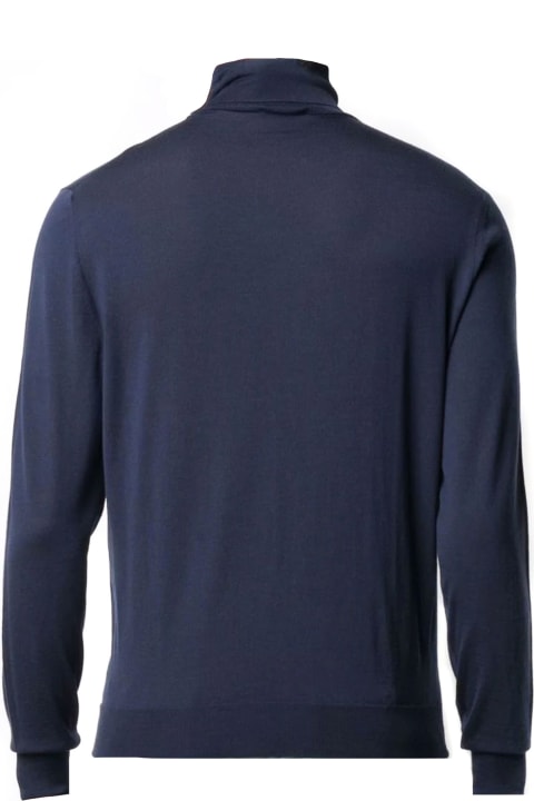 Drumohr Clothing for Men Drumohr Blue Merino Turtleneck Sweater