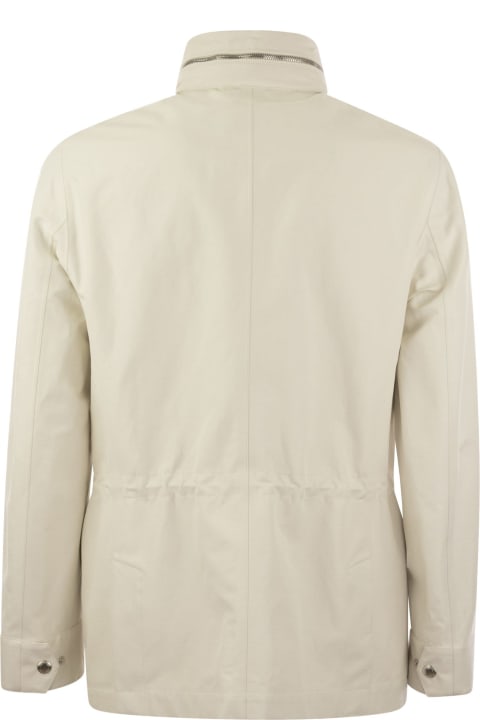 Brunello Cucinelli Coats & Jackets for Men Brunello Cucinelli Field Jacket In Linen And Silk Membrane Panama