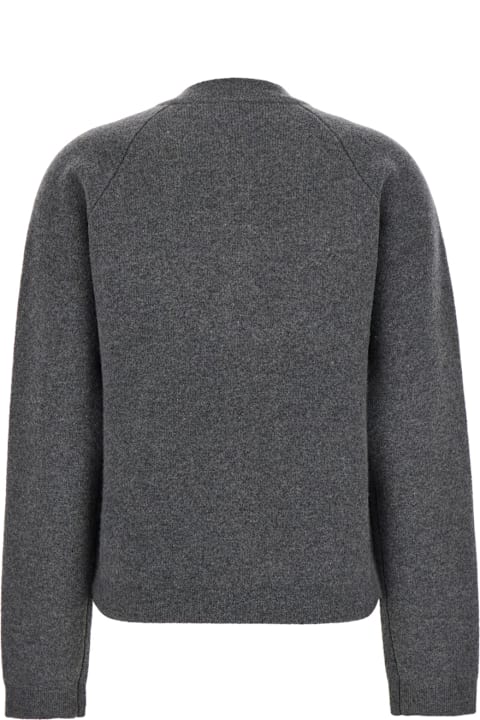 Totême Coats & Jackets for Women Totême Grey Crewneck Cardigan With Snap Bittons In Wool An Cashmere Blend Woman