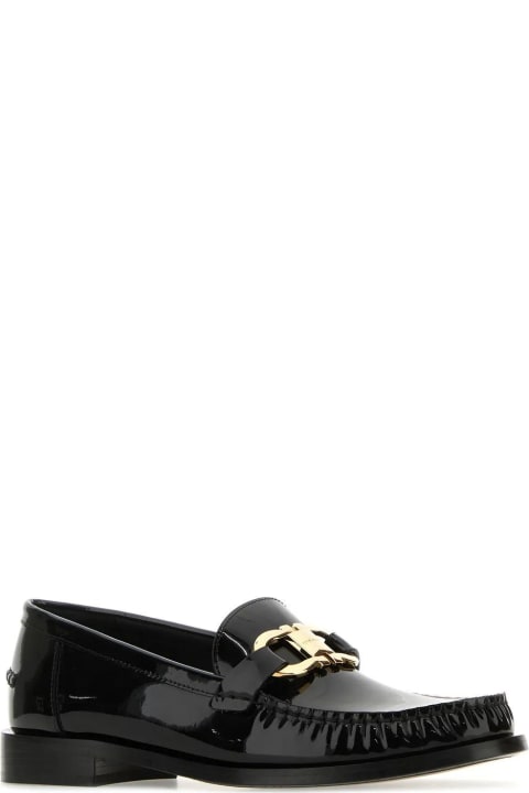 Ferragamo Flat Shoes for Women Ferragamo Black Leather Maryan Loafers