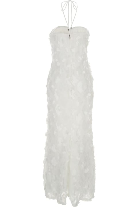 Rotate by Birger Christensen Dresses for Women Rotate by Birger Christensen Maxi White Dress With Tonal Sequins And Sweetheart Neck In Fabric Woman