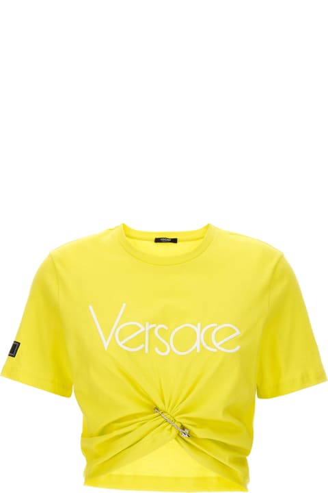 Versace Topwear for Women Versace Logo Crop T-shirt