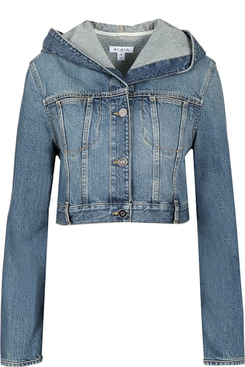 Coats & Jackets for Women Alaia Hooded Denim Jacket
