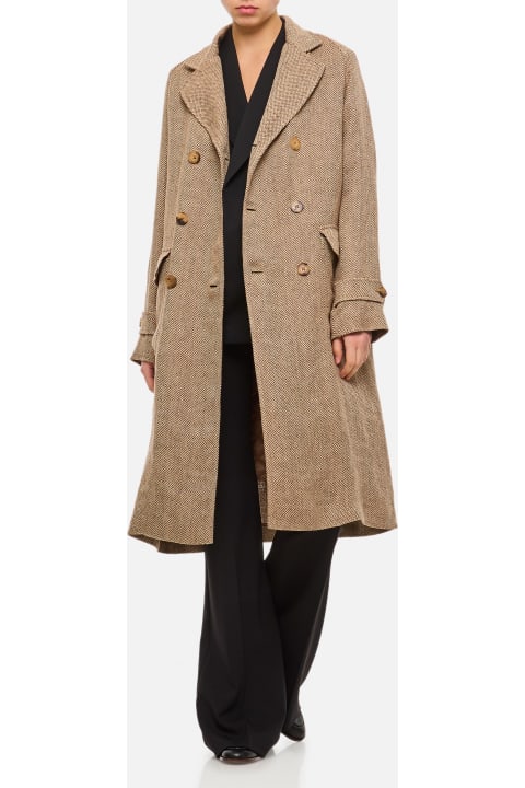 Ralph Lauren Coats & Jackets for Women Ralph Lauren Double-breasted Linen Coat