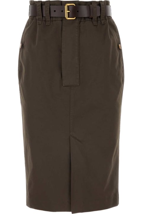 ウィメンズ新着アイテム Saint Laurent Brown Cotton Skirt