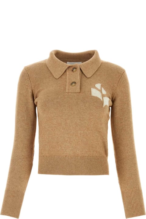 أدوات منزلية Marant Étoile Melange Biscuit Cotton Blend Nola Polo Shirt