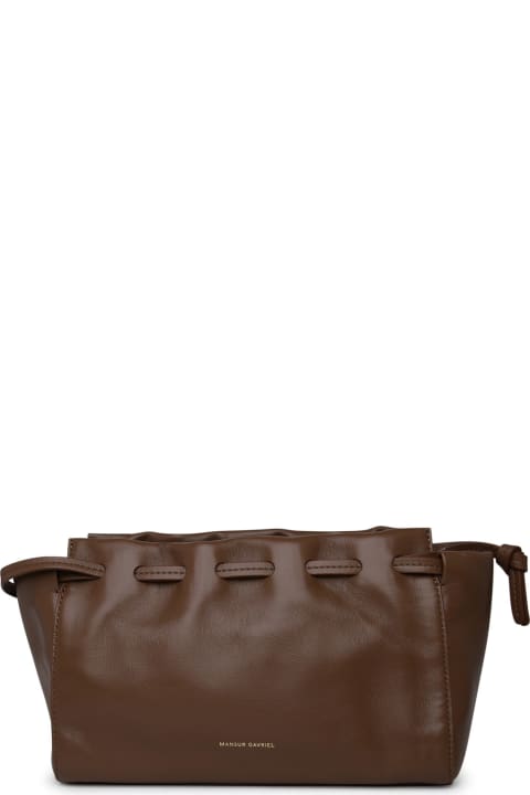 Mansur Gavriel Clutches for Women Mansur Gavriel 'bloom' Small Brown Leather Crossbody Bag