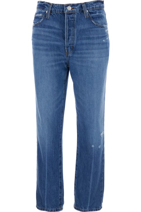 Frame for Women Frame 'le Mec' Blue Jeans With Used Effect In Cotton Denim Woman