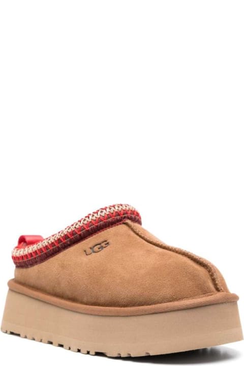 UGG Shoes for Women UGG Beige Slipper With Logo Embroidery In Suede Woman