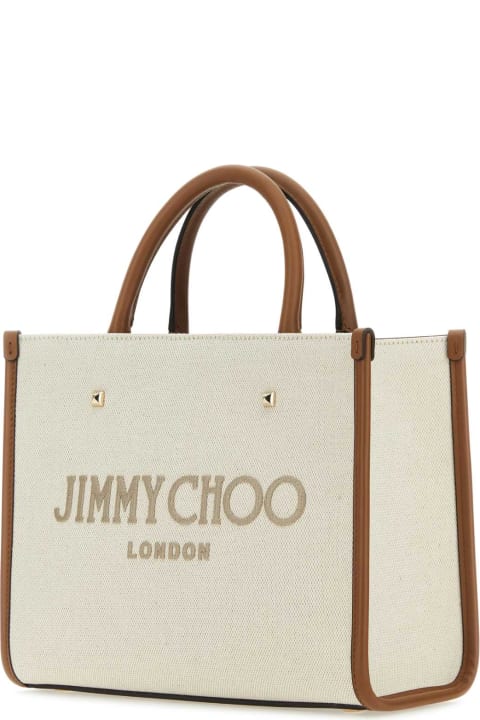 Fashion for Women Jimmy Choo Sand Canvas Avenue Shopping Bag