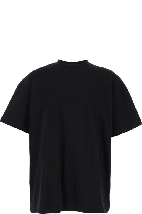 Jil Sander Topwear for Men Jil Sander Black Double-layers T-shirt In Cotton Man