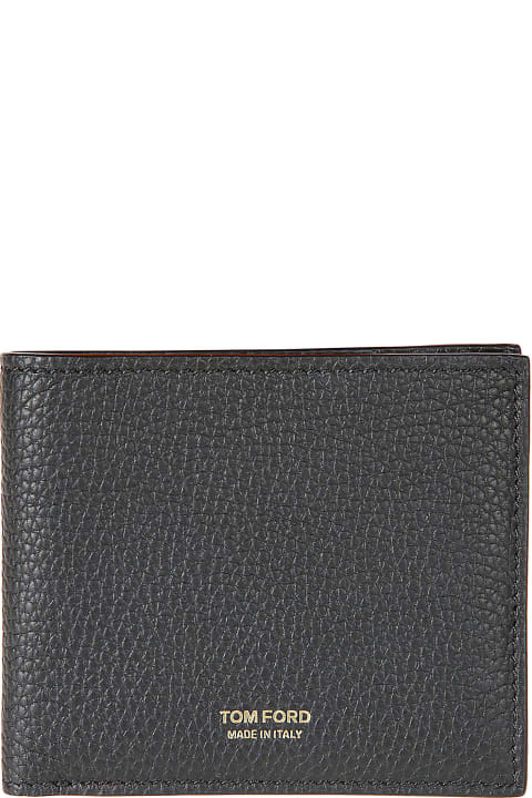 Accessories for Men Tom Ford Grained Leather Logo Billfold Wallet