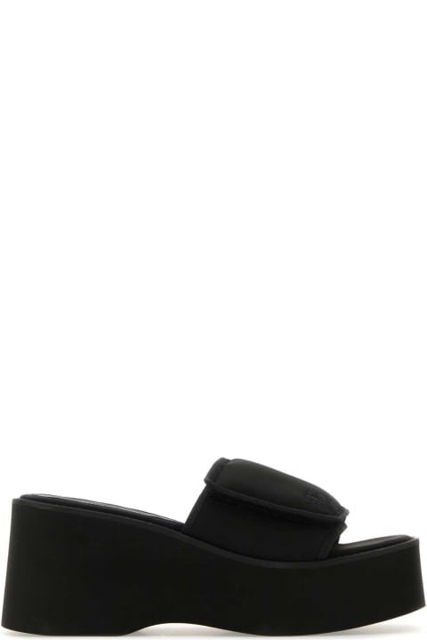 Courrèges Sandals for Women Courrèges Black Stretch Polyester Blend Scusa Wave Slippers