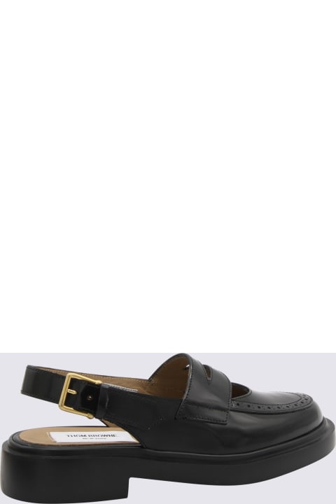 Thom Browne for Women Thom Browne Black Leather Slingback Loafers